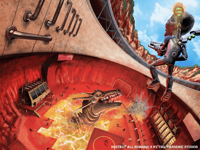 Destroy All Humans 2 title screen for Xbox